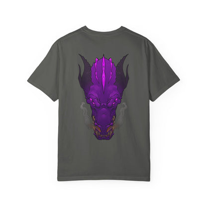 Purple Dragon Head Graphic T-Shirt