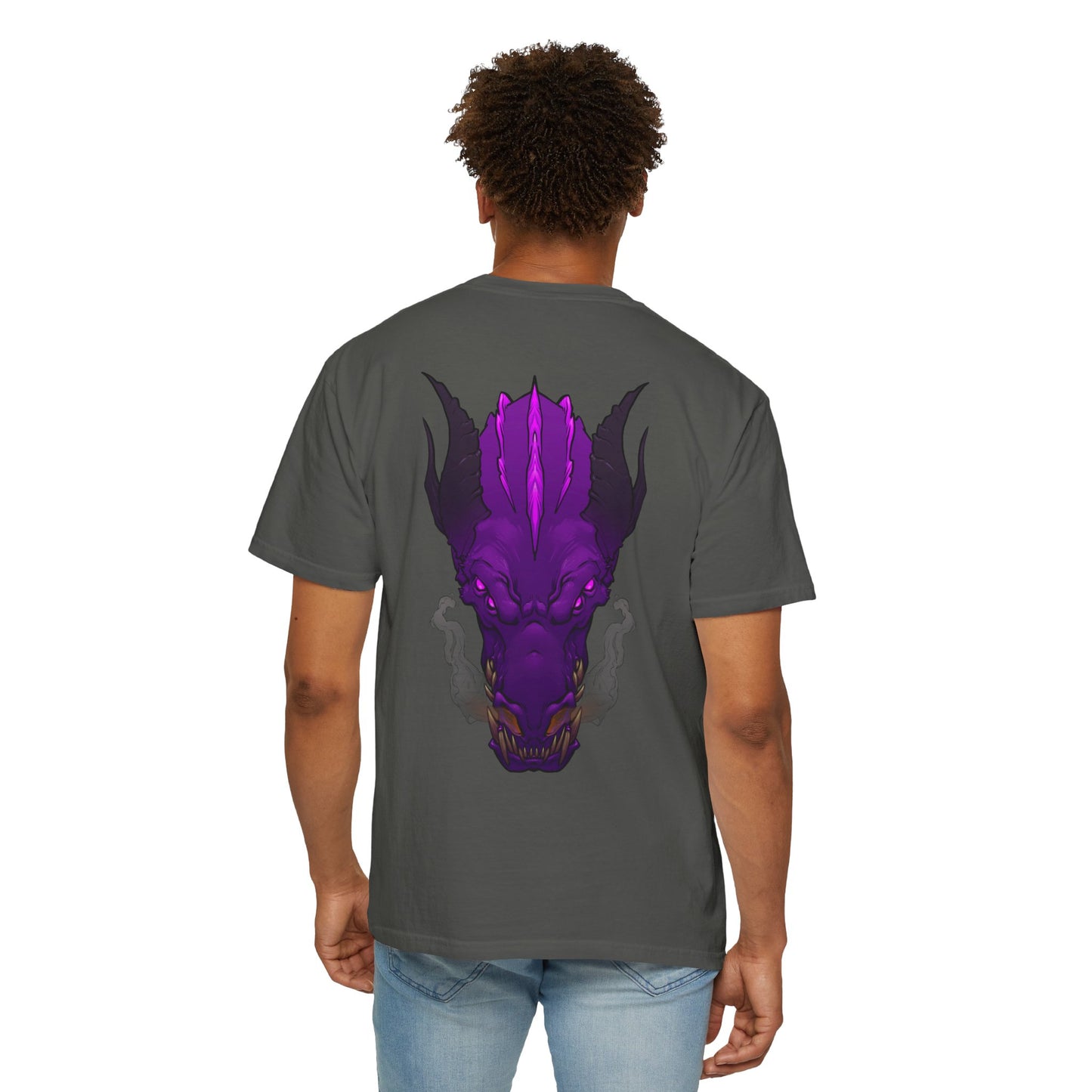 Purple Dragon Head Graphic T-Shirt