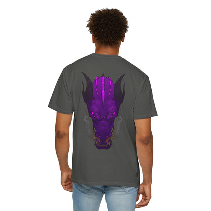Purple Dragon Head Graphic T-Shirt