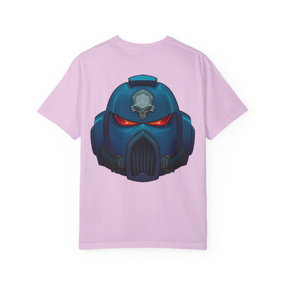 Crimson Armored Space Man Helmet T-Shirt — Graphic Tee