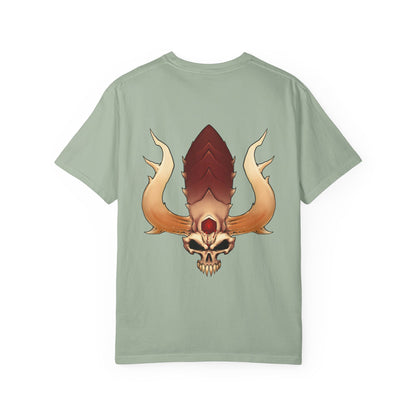 Rage Monster Skull T-Shirt — Gothic Skull with Antlers Graphic Tee