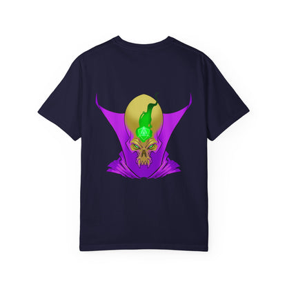 Vampire Skull Graphic T-Shirt — "Galactic Mind" Purple Skull Back Print