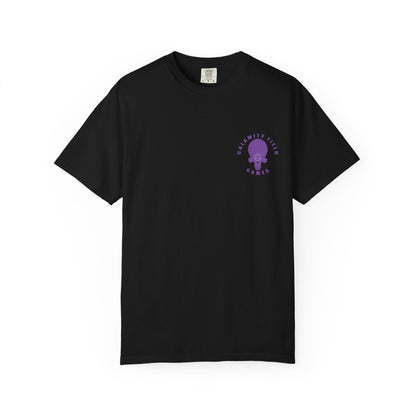Vampire Skull Graphic T-Shirt — "Galactic Mind" Purple Skull Back Print