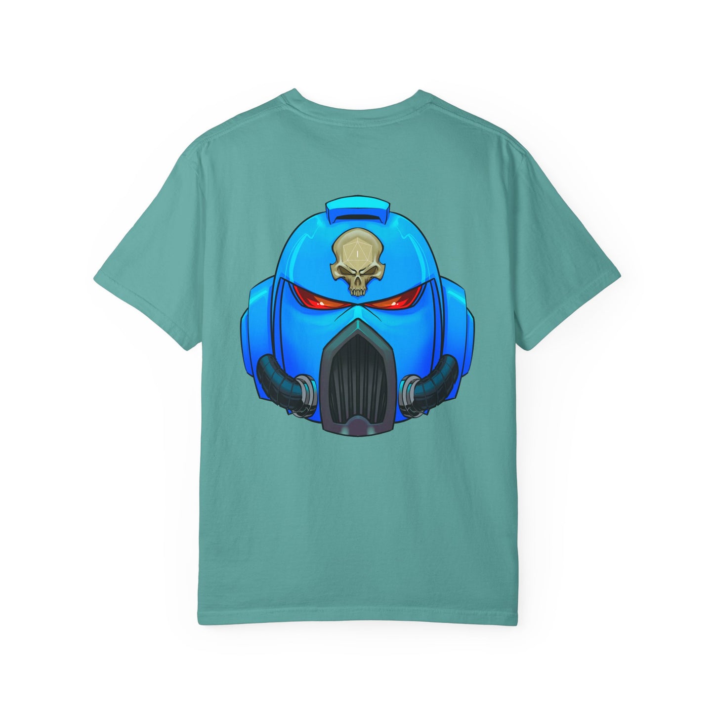Space Man Helmet T‑Shirt — Blue Sci‑Fi Armor Graphic Tee