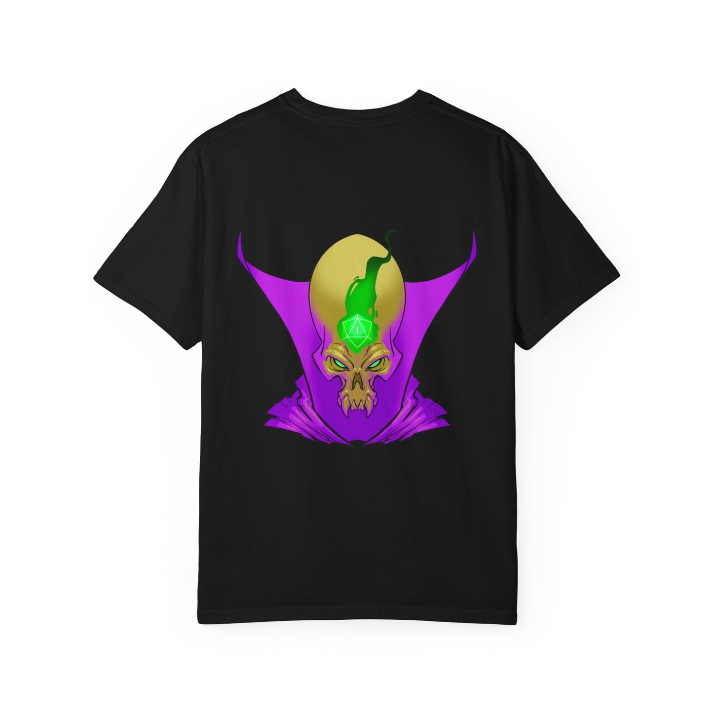 Vampire Skull Graphic T-Shirt — "Galactic Mind" Purple Skull Back Print