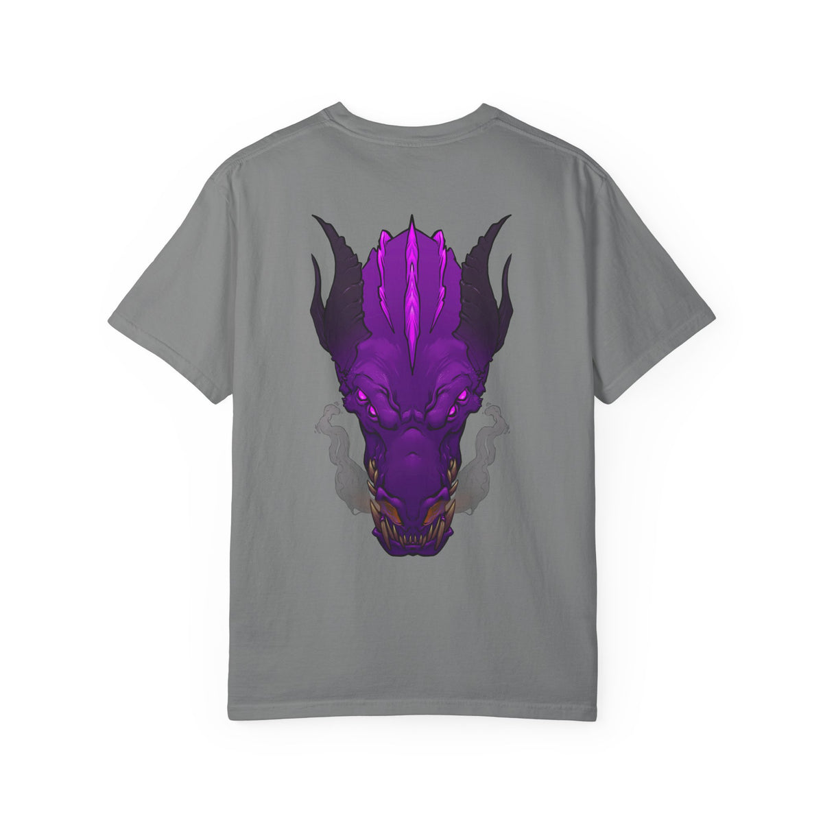 Purple Dragon Head Graphic T-Shirt