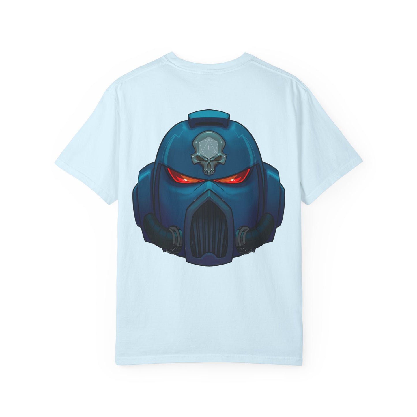 Crimson Armored Space Man Helmet T-Shirt — Graphic Tee