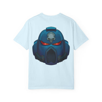 Crimson Armored Space Man Helmet T-Shirt — Graphic Tee