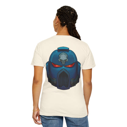 Crimson Armored Space Man Helmet T-Shirt — Graphic Tee