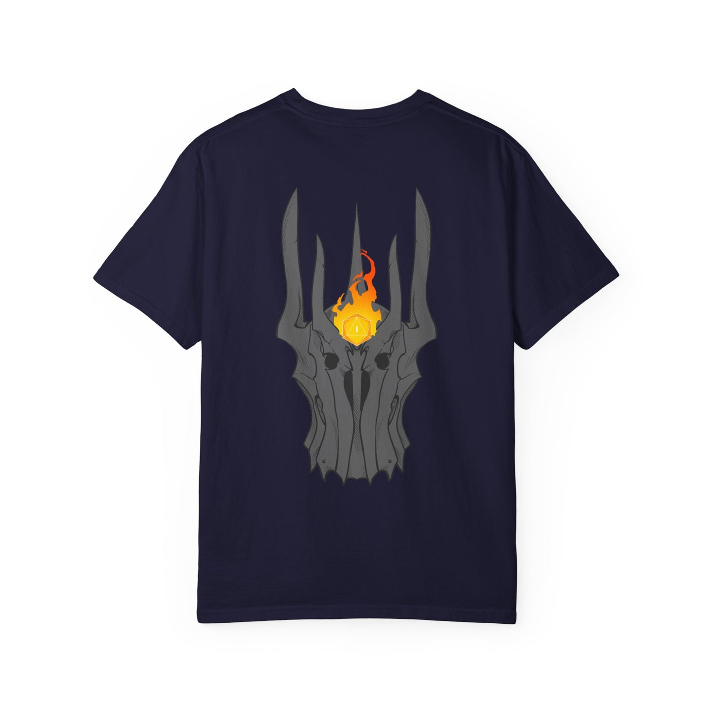 Fiery Eye Helmet T-Shirt — Fiery Back Graphic