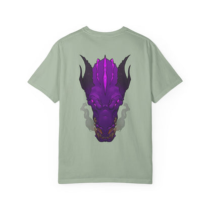 Purple Dragon Head Graphic T-Shirt