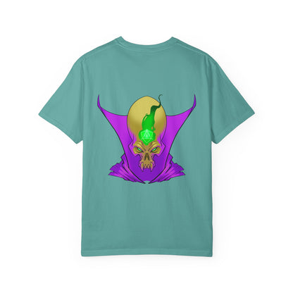 Vampire Skull Graphic T-Shirt — "Galactic Mind" Purple Skull Back Print