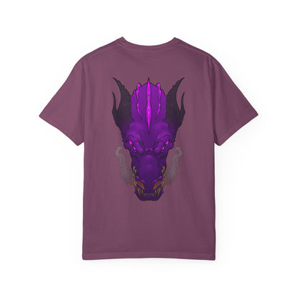 Purple Dragon Head Graphic T-Shirt
