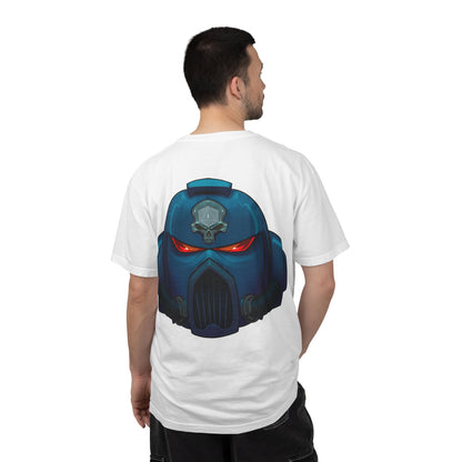 Crimson Armored Space Man Helmet T-Shirt — Graphic Tee