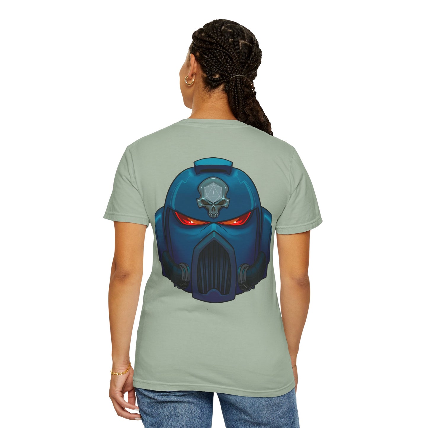 Crimson Armored Space Man Helmet T-Shirt — Graphic Tee