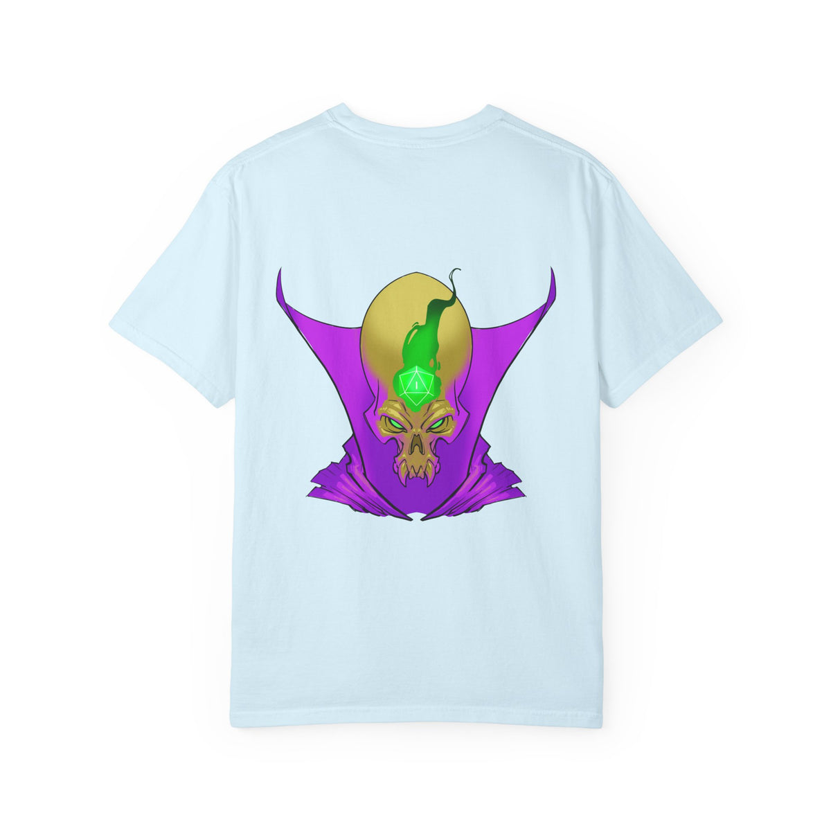 Vampire Skull Graphic T-Shirt — "Galactic Mind" Purple Skull Back Print