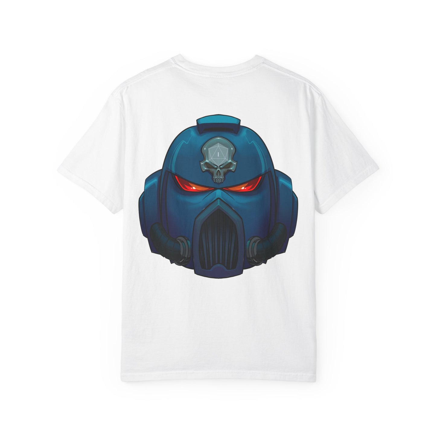 Crimson Armored Space Man Helmet T-Shirt — Graphic Tee