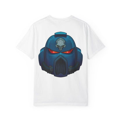 Crimson Armored Space Man Helmet T-Shirt — Graphic Tee
