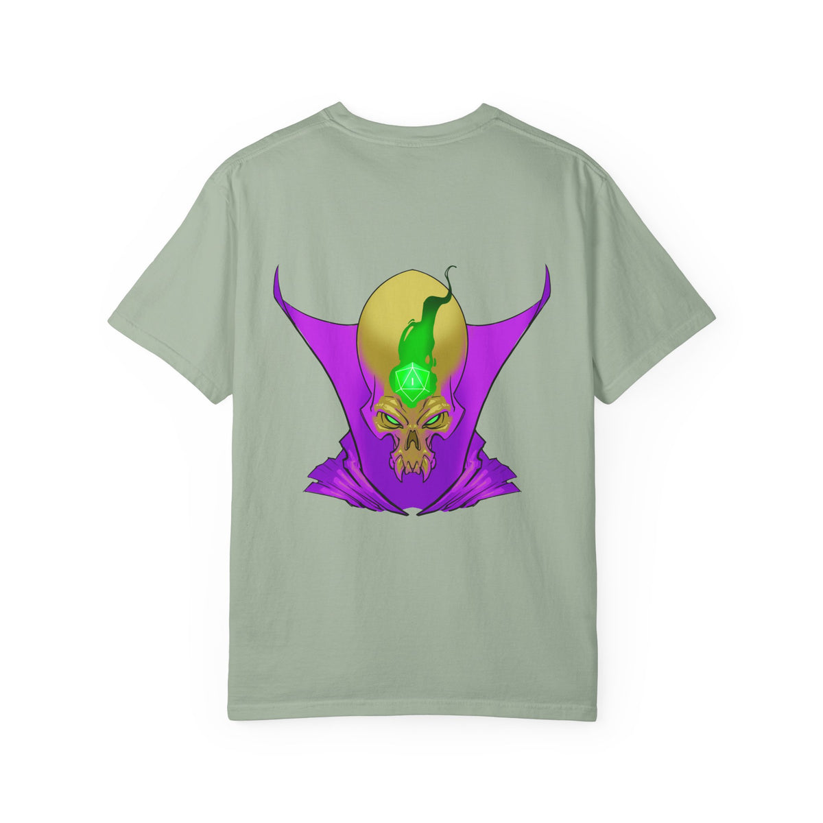 Vampire Skull Graphic T-Shirt — "Galactic Mind" Purple Skull Back Print