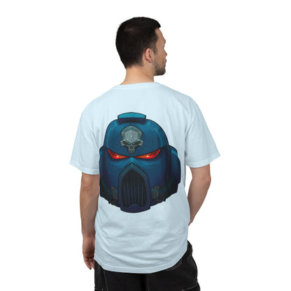 Crimson Armored Space Man Helmet T-Shirt — Graphic Tee