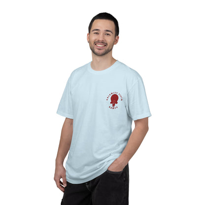 Space Man Helmet T‑Shirt — Blue Sci‑Fi Armor Graphic Tee
