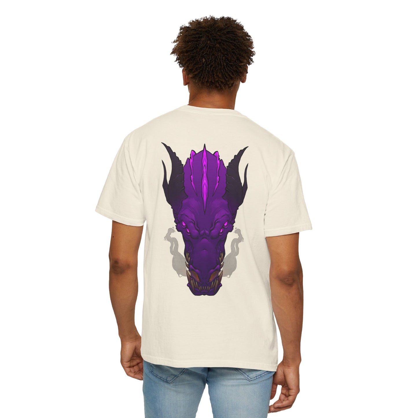 Purple Dragon Head Graphic T-Shirt