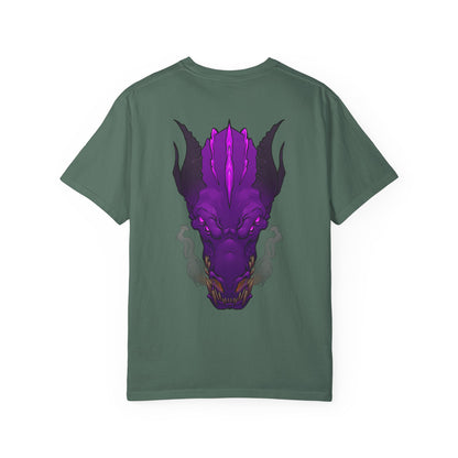 Purple Dragon Head Graphic T-Shirt