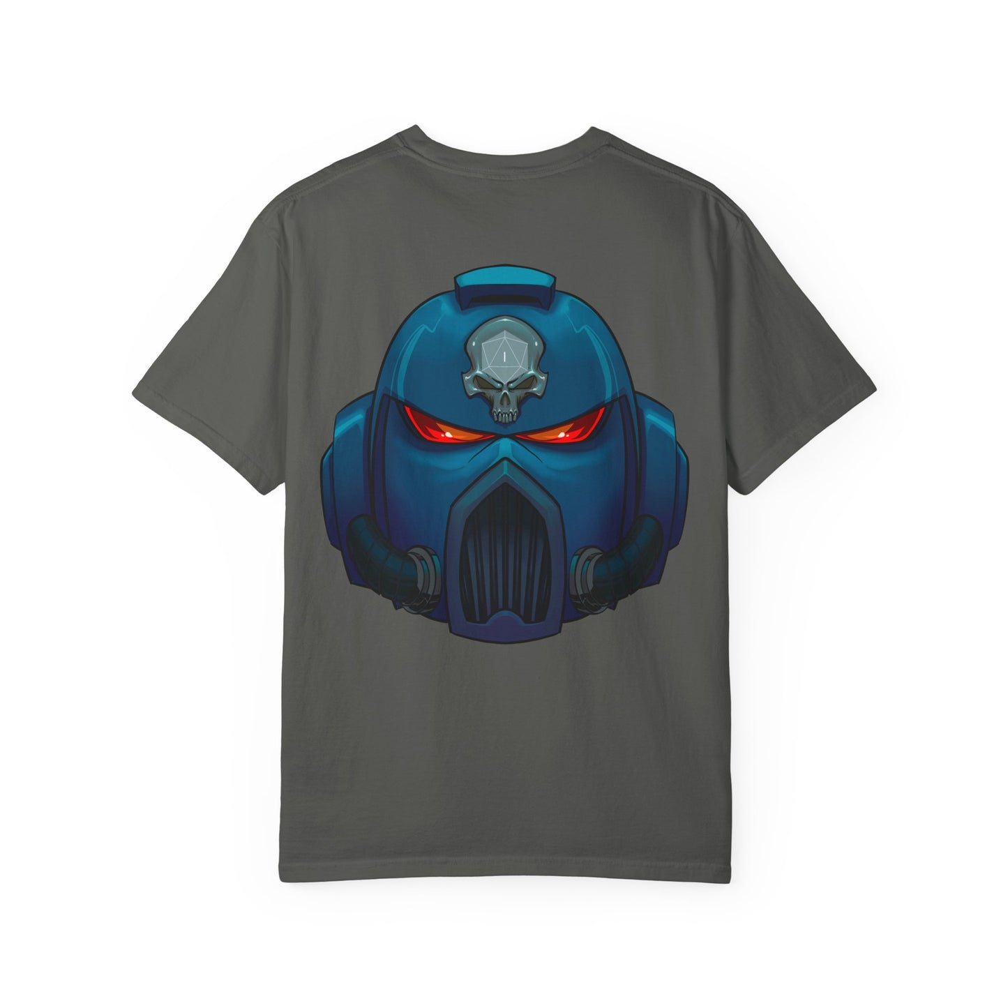 Crimson Armored Space Man Helmet T-Shirt — Graphic Tee