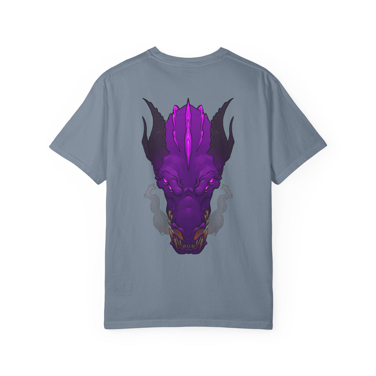 Purple Dragon Head Graphic T-Shirt