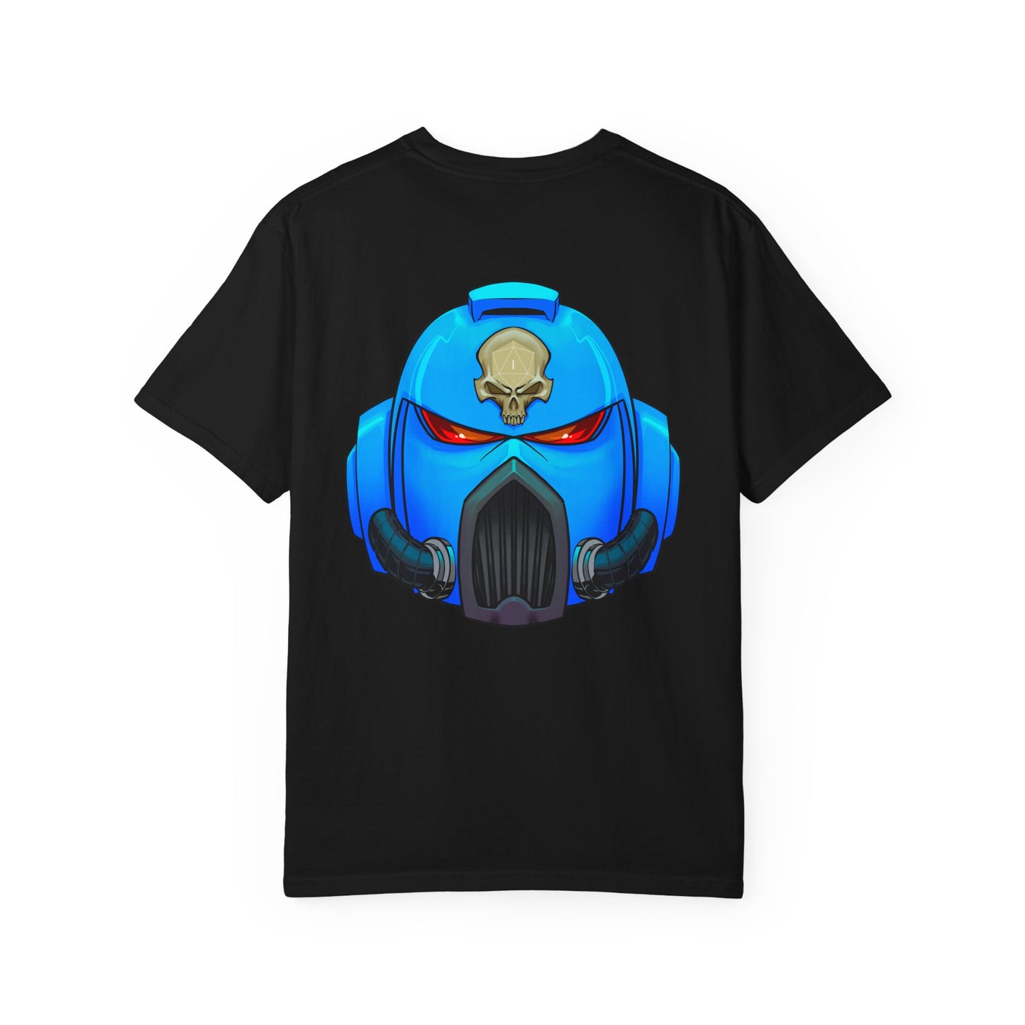 Space Man Helmet T‑Shirt — Blue Sci‑Fi Armor Graphic Tee