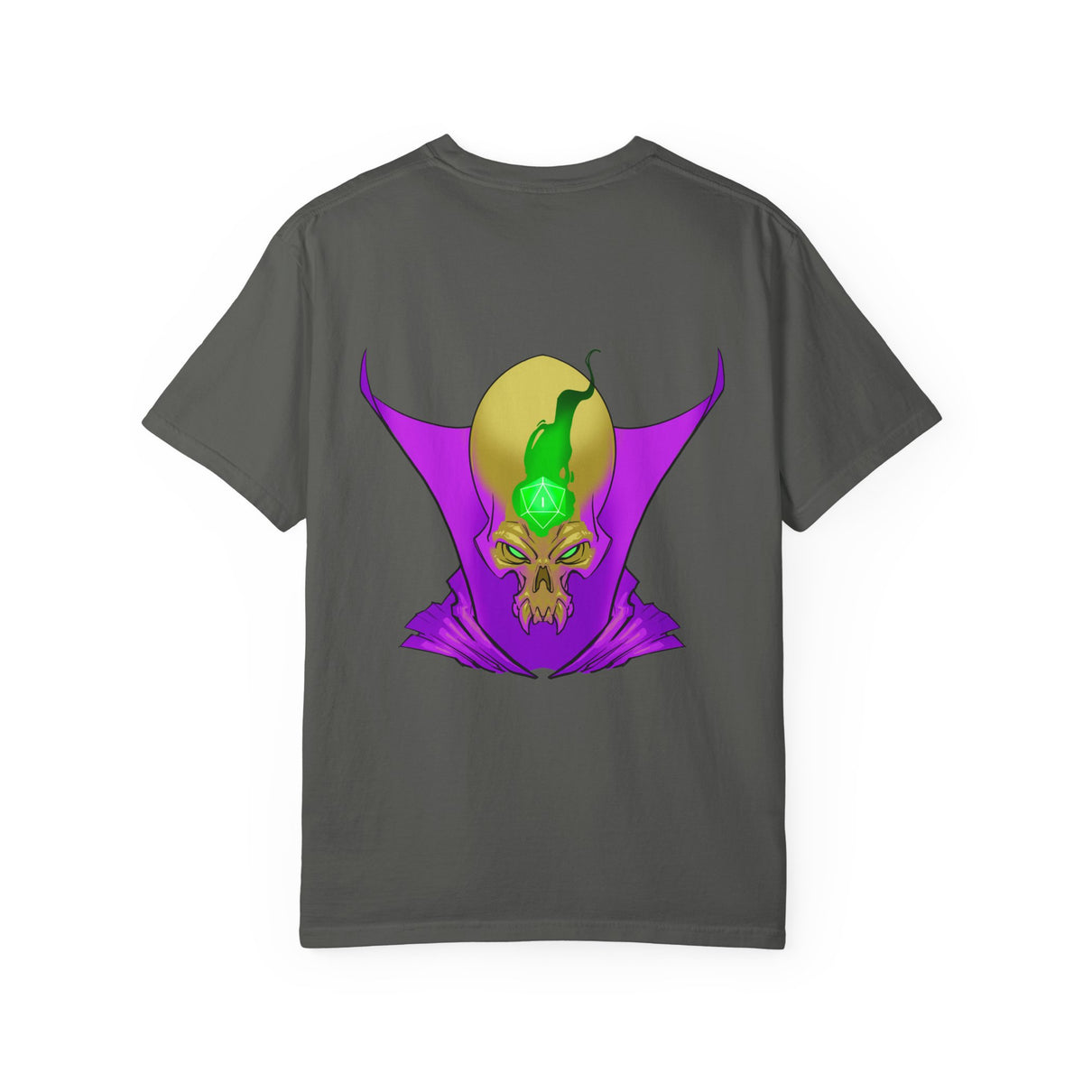 Vampire Skull Graphic T-Shirt — "Galactic Mind" Purple Skull Back Print