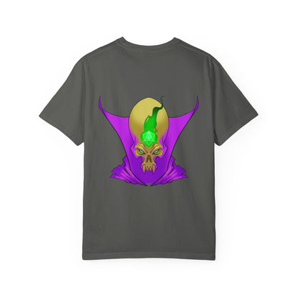 Vampire Skull Graphic T-Shirt — "Galactic Mind" Purple Skull Back Print