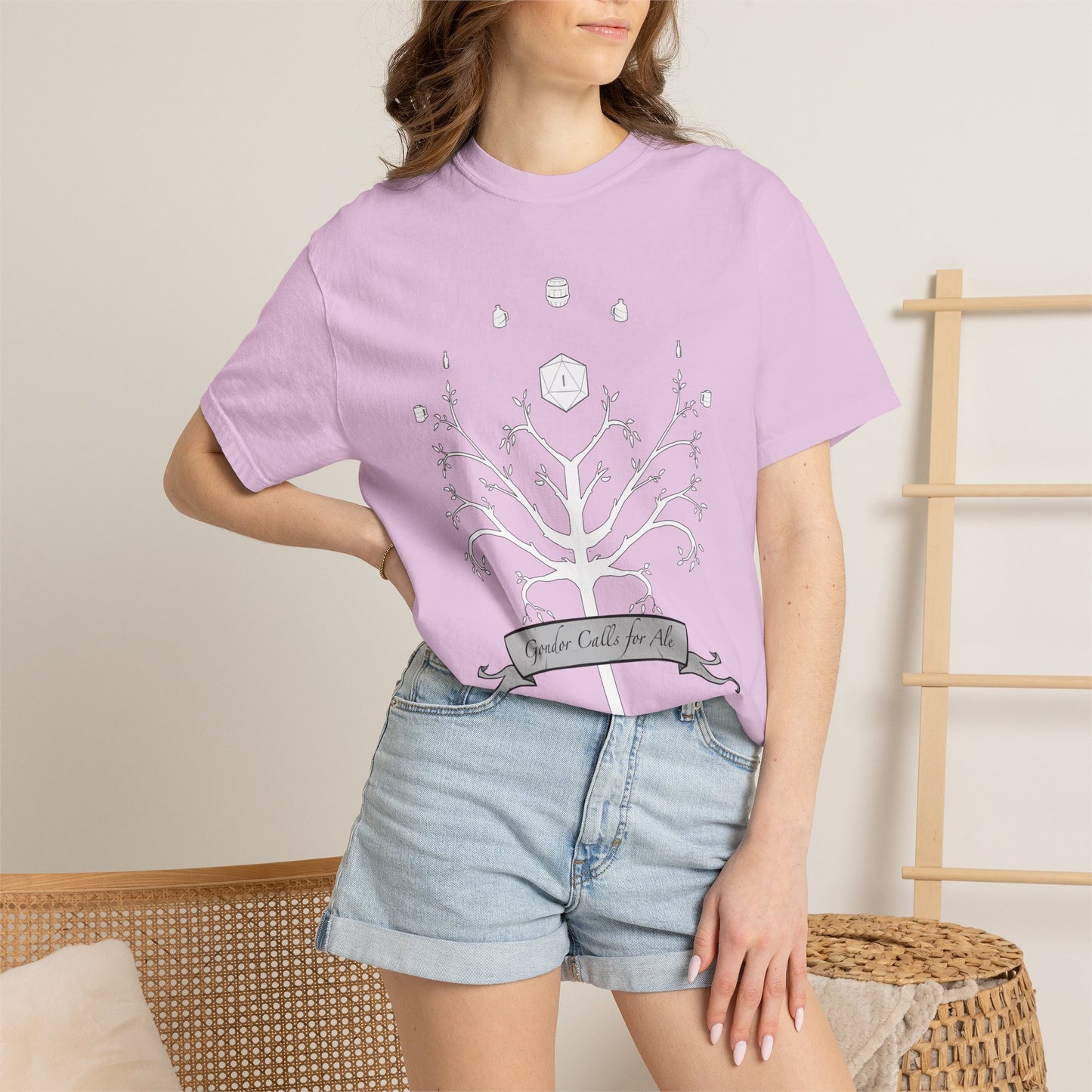 Gondor Calls for Ale White Tree Tee