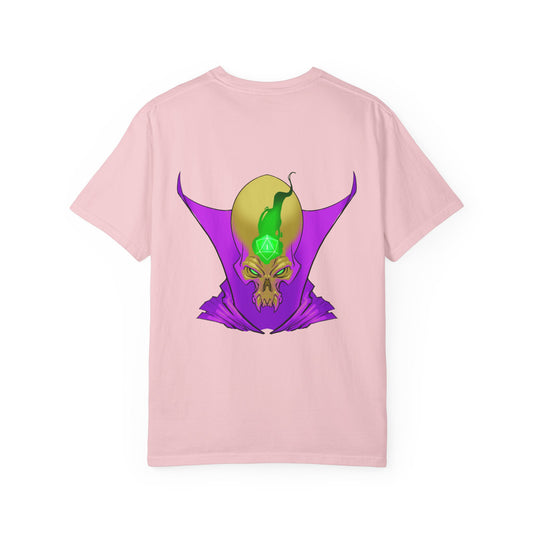 Vampire Skull Graphic T-Shirt — "Galactic Mind" Purple Skull Back Print