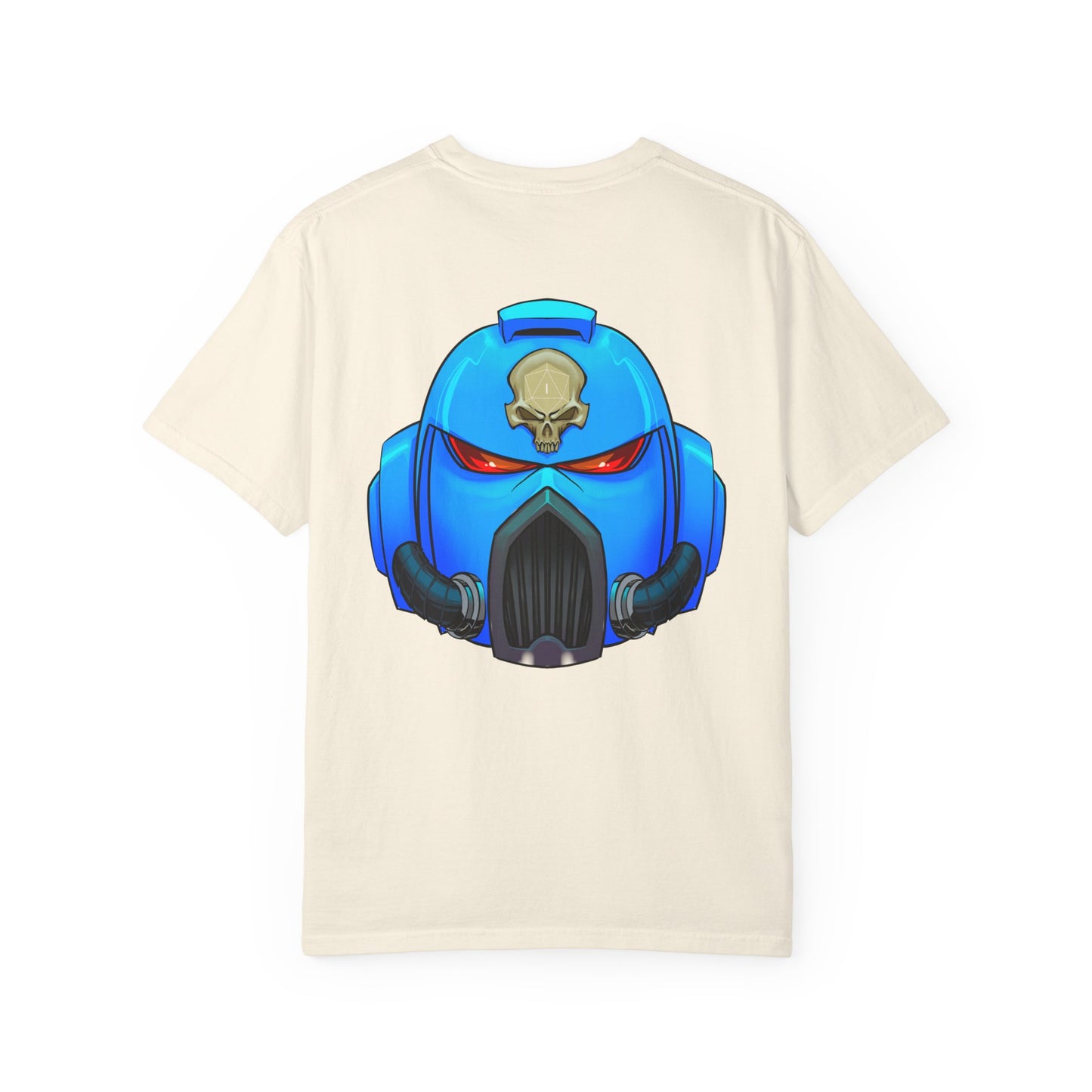 Space Man Helmet T‑Shirt — Blue Sci‑Fi Armor Graphic Tee