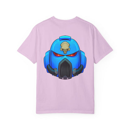 Space Man Helmet T‑Shirt — Blue Sci‑Fi Armor Graphic Tee