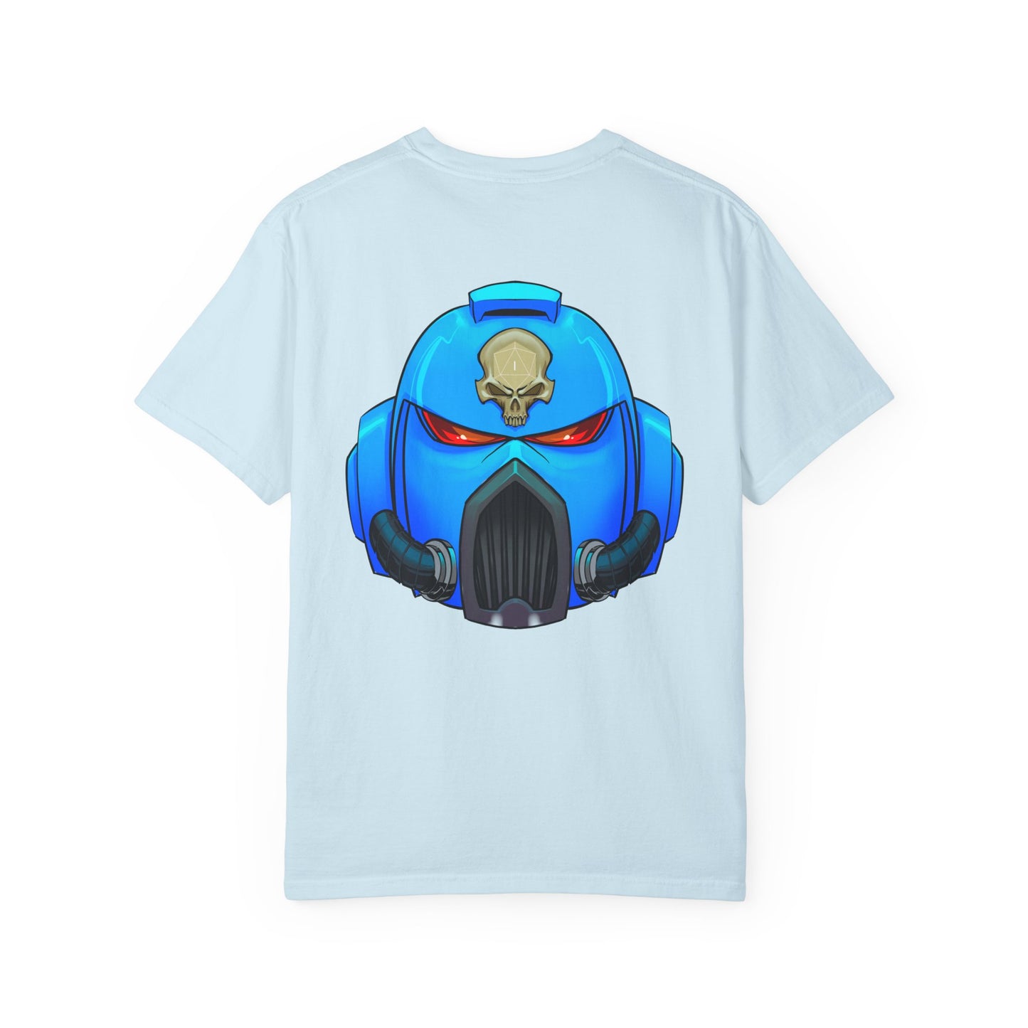 Space Man Helmet T‑Shirt — Blue Sci‑Fi Armor Graphic Tee