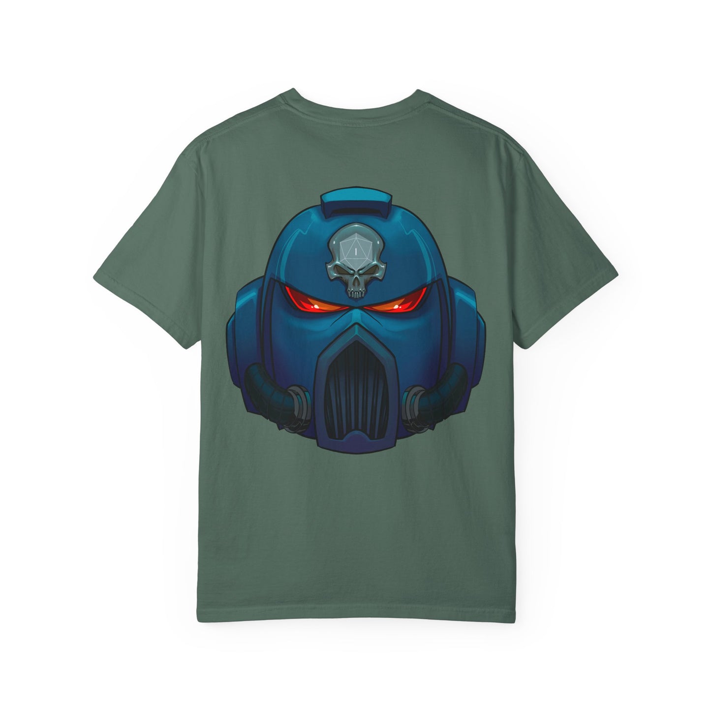 Crimson Armored Space Man Helmet T-Shirt — Graphic Tee