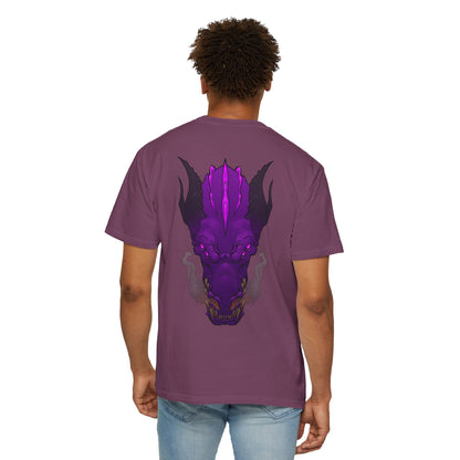 Purple Dragon Head Graphic T-Shirt