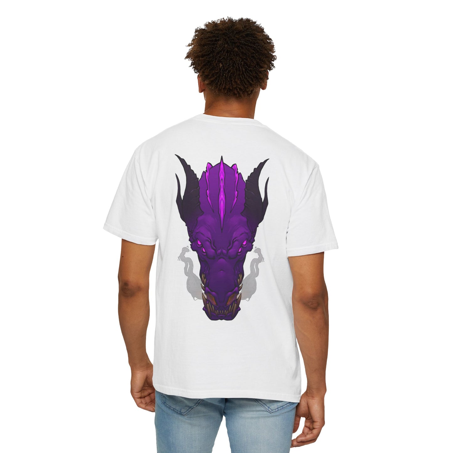 Purple Dragon Head Graphic T-Shirt