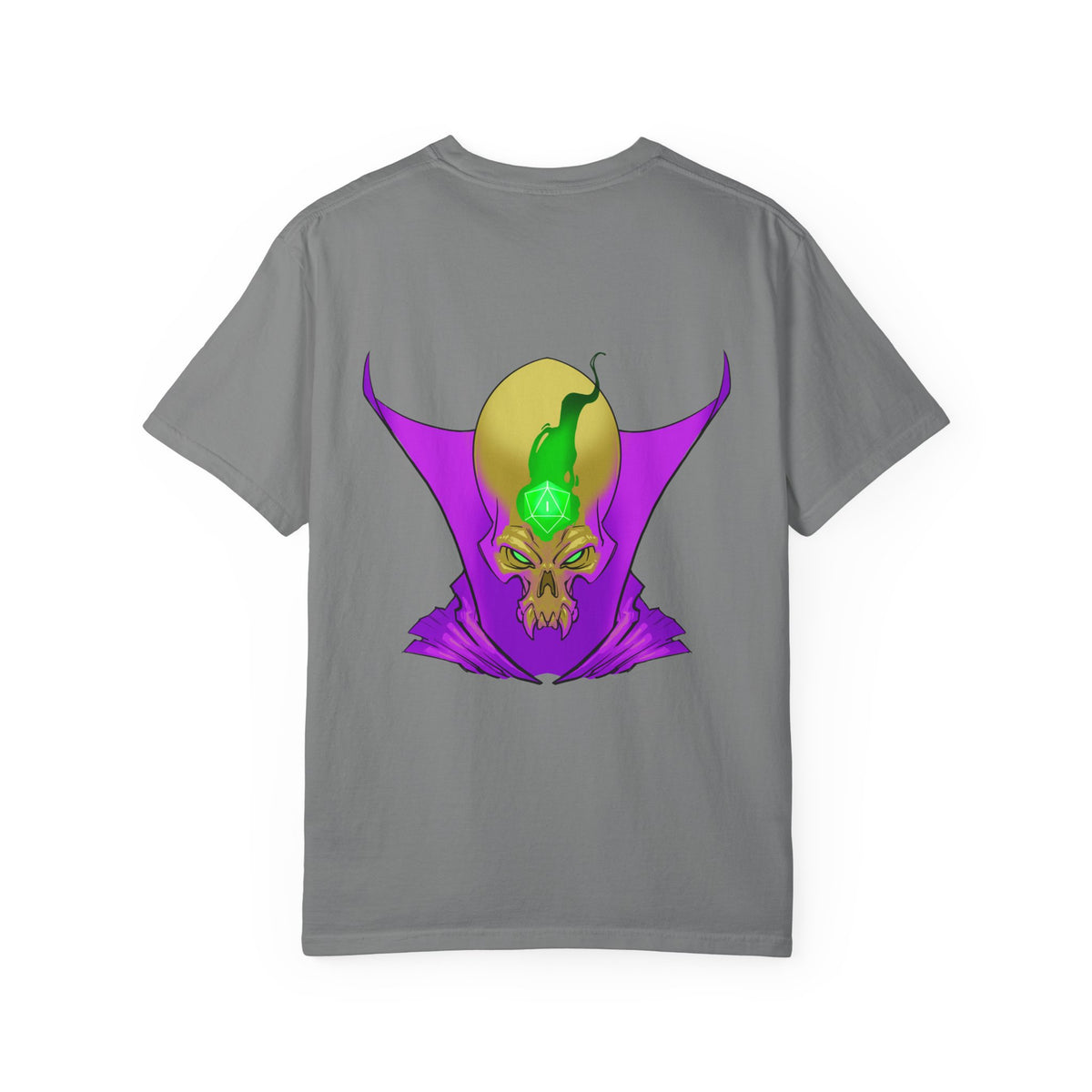Vampire Skull Graphic T-Shirt — "Galactic Mind" Purple Skull Back Print