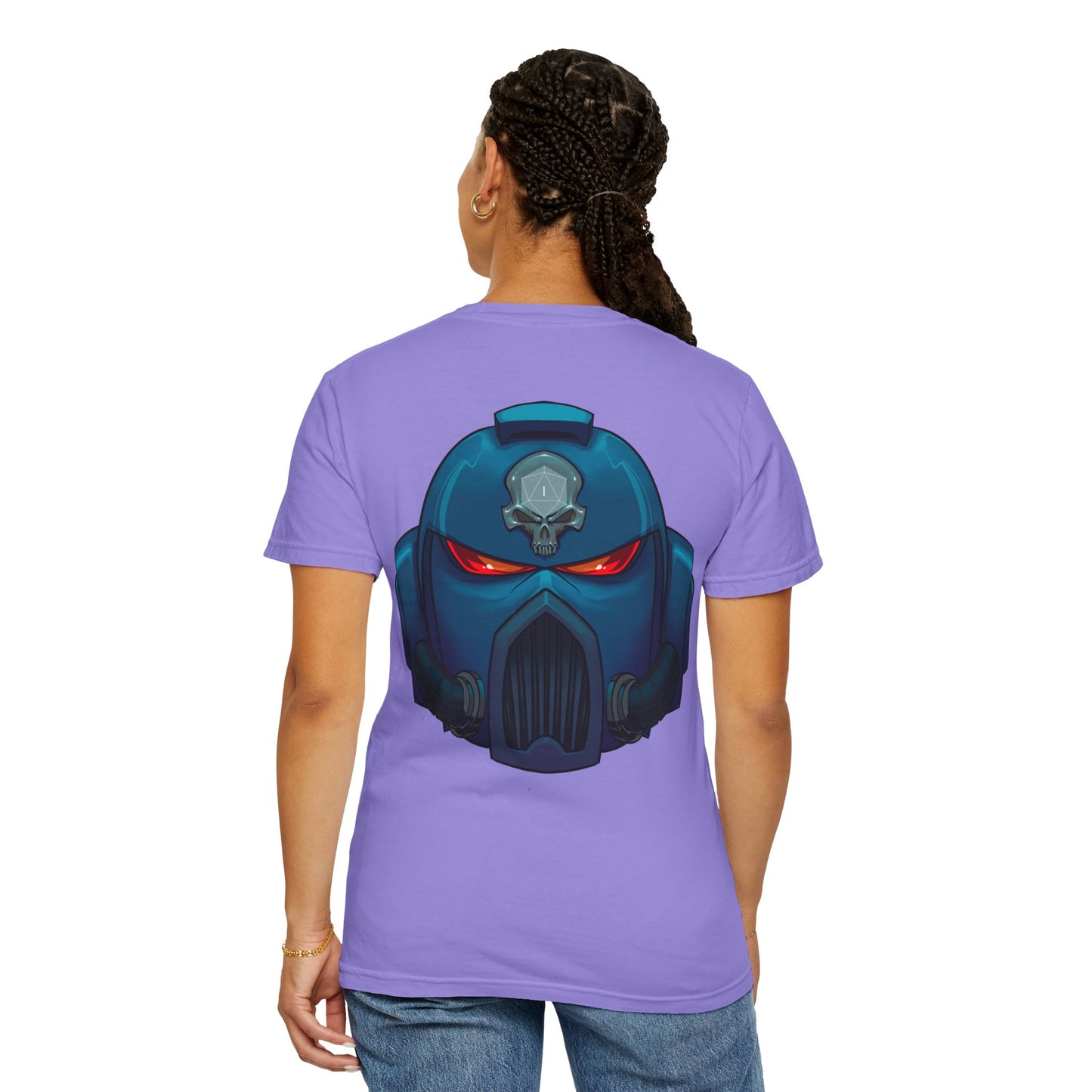 Crimson Armored Space Man Helmet T-Shirt — Graphic Tee