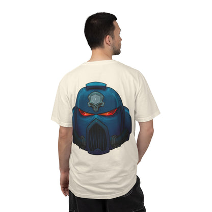 Crimson Armored Space Man Helmet T-Shirt — Graphic Tee
