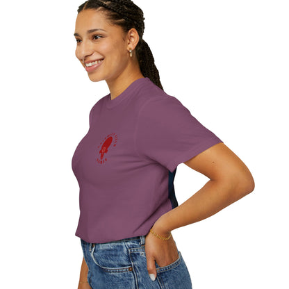 Crimson Armored Space Man Helmet T-Shirt — Graphic Tee