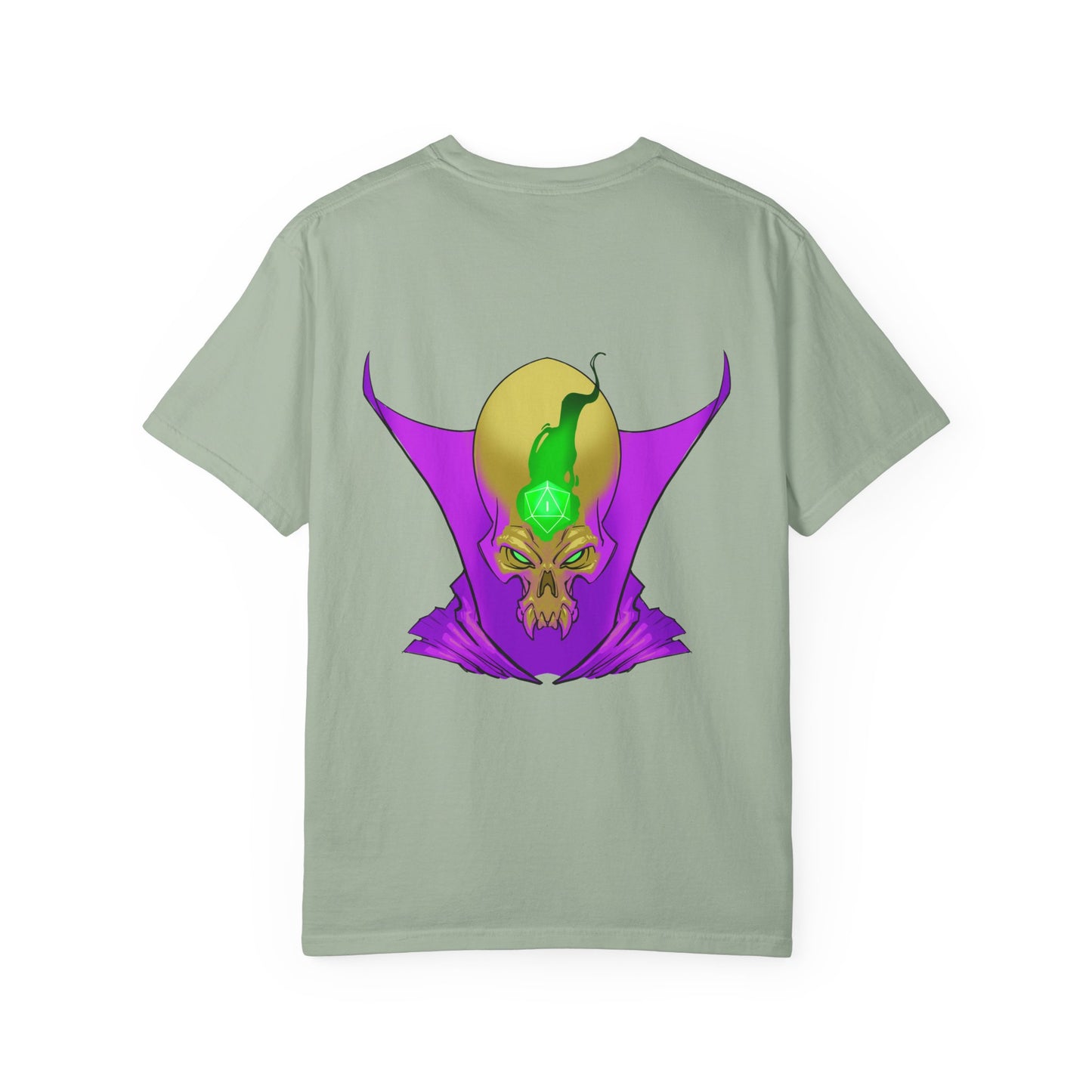 Vampire Skull Graphic T-Shirt — "Galactic Mind" Purple Skull Back Print