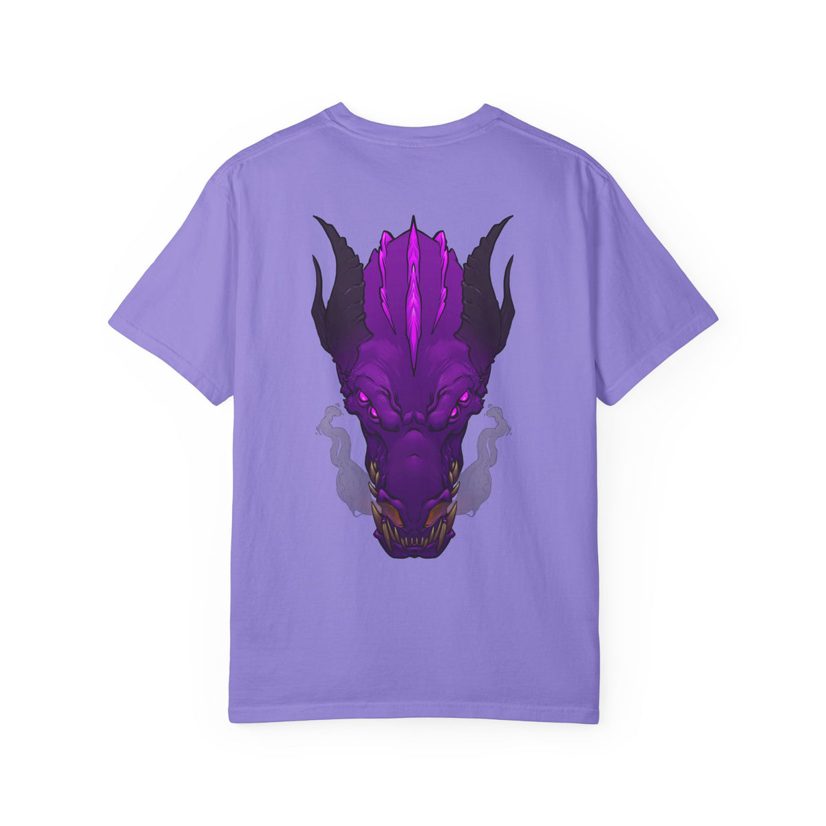 Purple Dragon Head Graphic T-Shirt