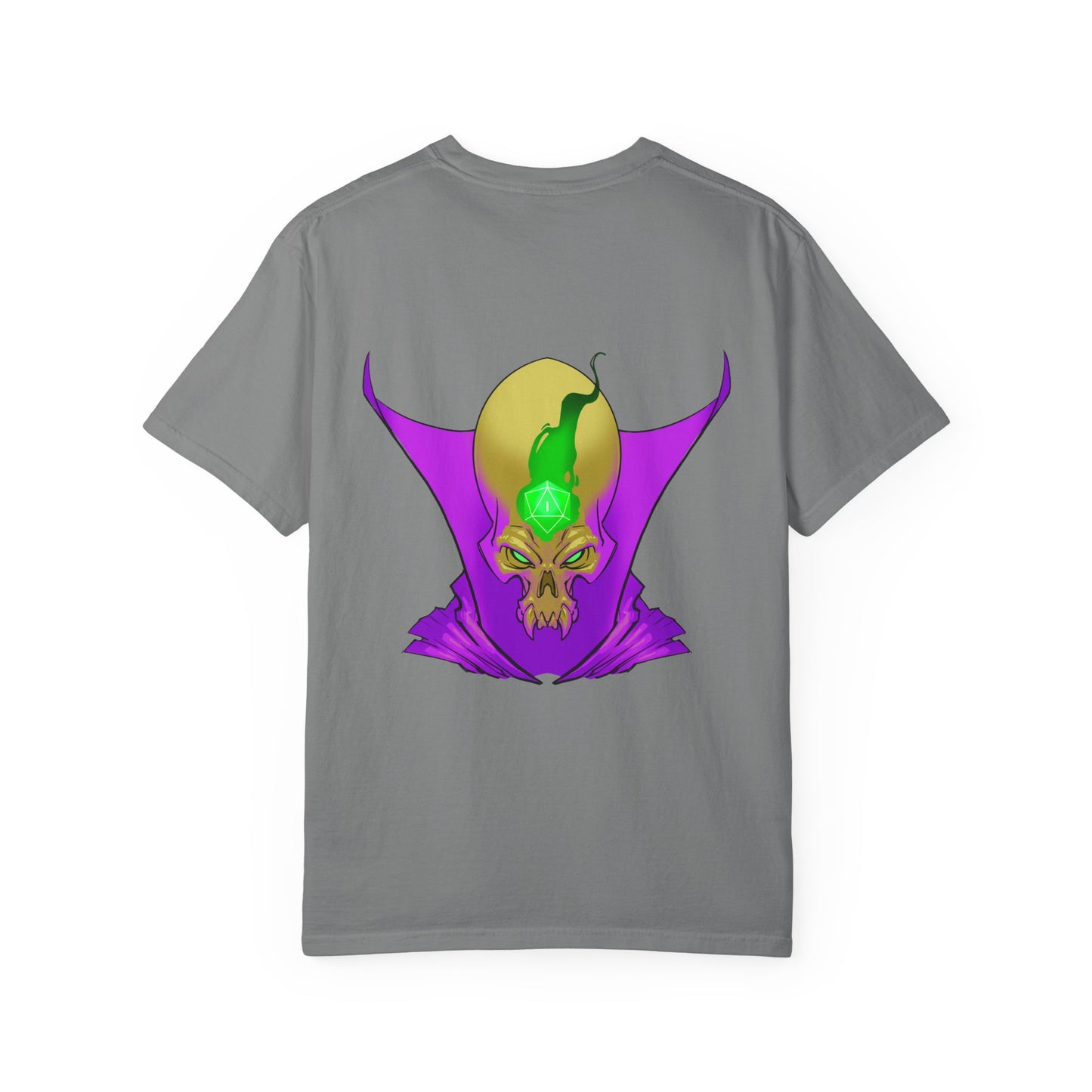 Vampire Skull Graphic T-Shirt — "Galactic Mind" Purple Skull Back Print