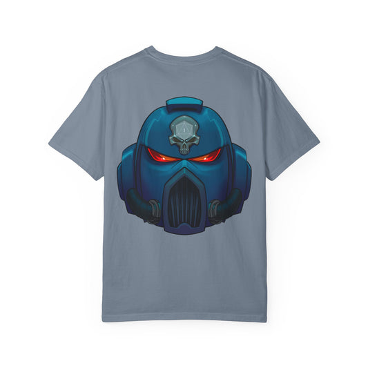 Crimson Armored Space Man Helmet T-Shirt — Graphic Tee