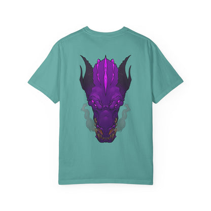 Purple Dragon Head Graphic T-Shirt