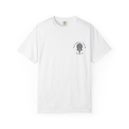 Fiery Eye Helmet T-Shirt — Fiery Back Graphic